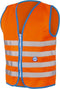 Wowow Veiligheidshesje kind met rits EN 1150 - Fun Fietsjas - Maat L - Unisex - oranje/blauw/zilver