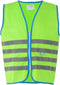 Wowow Veiligheidshesje kind met rits EN 1150 - Fun Fietsjas - Maat L - Unisex - groen/blauw/zilver