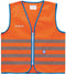 Wowow Veiligheidshesje kind met rits EN 1150 - Fun Fietsjas - Maat L - Unisex - oranje/blauw/zilver