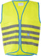 Wowow Veiligheidshesje kind met rits EN 1150 - Fun Fietsjas - Maat M - Unisex - geel/blauw/zilver