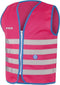 Wowow Veiligheidshesje kind met rits EN 1150 - Fun Fietsjas - Maat S - Unisex - roze/blauw/zilver