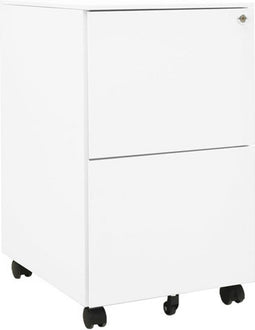 vidaXL - Ladeblok - verrijdbaar - 39x45x67 - cm - staal - wit