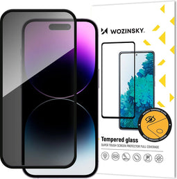 Wozinsky Geschikt voor iPhone 16 Plus Screenprotector - Privacy Glass