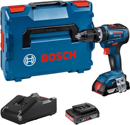 Bosch Professional GSB 18V-55 - Accuschroefboormachine - 2 x 2,0 Ah accu + Snellader - L-Case (2 stuks)