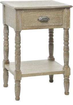 J-Line nachtkastje 1 Lade Vierkant - hout - grijs