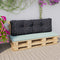 vidaXL - Palletbankkussen - 120x40x12 - cm - stof - ruitpatroon - zwart