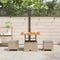 vidaXL - 3-delige - tuin - eetset - met - beige - kussens, - poly - rattan - en - acacia