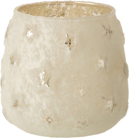 J-Line theelichthouder Ster - glas - zilver - small