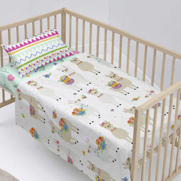 Happy Friday Sheet set 2 pieces Cute llamas 120x180 cm (Cot bed) Multicolor