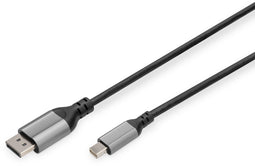 Digitus DB-340106-020-S - DisplayPort-kabel - Mini DisplayPort naar DisplayPort - 8K ondersteuning - Zwart