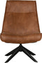 WOOOD Skyler Draaibare Fauteuil - Kunstleer - Cognac - 94x67x85