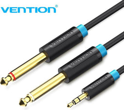 Vention 3.5 mm Jack naar 2 Keer 6.35 mm Jack Audio Kabel 2 Meter