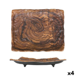 Snackdienblad Rechthoekig 31 x 25 x 5 cm (4 Stuks)