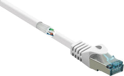 Renkforce RF-5043916 RJ45 Netwerkkabel, patchkabel CAT 6A S/FTP 0.25 m Wit Snagless, Vlambestendig 1 stuk(s)
