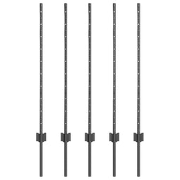 vidaXL - Hekpalen - 10 - stuks - U-Channel - Grijs - 100 - cm - Staal