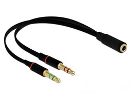 Delock 65967 - Headset Adapter - 1 x 3.5 mm 4 pin Stereo jack female - Zwart