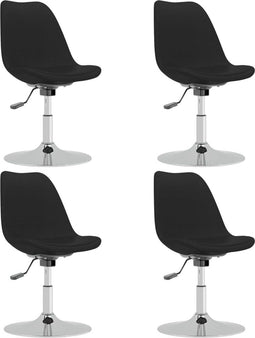 vidaXL - Eetkamerstoelen - 4 - st - draaibaar - stof - zwart