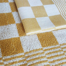 DDDDD Theedoek + Keukendoek Barbeque - 100% Katoen - 60x65cm + 50x55cm - Ochre (2 stuks)