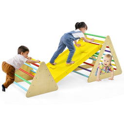Coast 3-in-1 Klimspeelgoedset - Grote driehoeksladder 79,5x59,5x70 cm - Kleurrijk (2 stuks)