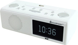 Soundmaster UR8350WE - DAB+ FM wekker radio - USB AUX hoofdtelefoonaansluiting - wit