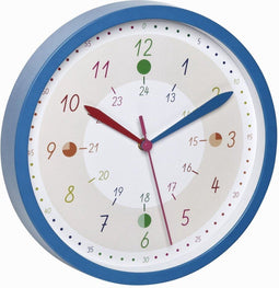 TFA Dostmann 60.3058.06.90 - Wandklok - Kinderen - "TICK & TACK" - Glas - Kunststof - Blauw - Wit - Multikleur