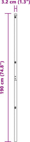 vidaXL - Hekpalen - 13 - stuks - Grijs - Ø32 - mm - 190 - cm - Gegalvaniseerd - Staal