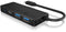 Icy Box IB-HUB1423CR-C3 - USB 3.0 HUB met Kaartenlezer - 2x USB-A 1x USB-C - Zwart
