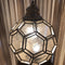 PTMD Hanglamp XL lamp - Julie met zilver goud antieke glazen - hexagonaal - semi helder 50x50x50 cm XL Plafondlamp