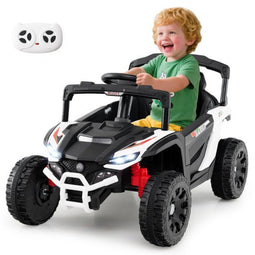 Coast - 12V Elektrische Kinderauto UTV - Afstandsbediening LED Muziek - Wit