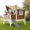 AXI Emma Speelhuis in Bruin/Wit - Met Verdieping en Grijze Glijbaan - Speelhuisje voor de tuin / buiten - FSC hout - Speeltoestel voor kinderen