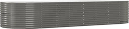 vidaXL - Plantenbak - 367x140x68 - cm - gepoedercoat - staal - grijs