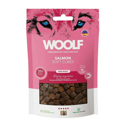 Snack voor honden Woolf Soft Cubes Salmon Zalm 100 g