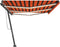 vidaXL - Luifel - handmatig - uittrekbaar - met - LED - 600x350 - cm - oranje - en - bruin