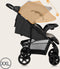 Lionelo Emma Plus - Buggy - Lichte en Duurzame Kinderwagen - 5-Punts Gordel - Rugleuningverstelling tot Ligpositie - Verlengd Luifel met Venster - Grote Mand - Praktische Tas en Organizer - Schokdempers - Beige