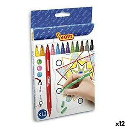 Jovi - Set Viltstiften - Wasbaar - Multicolour (12 stuks)
