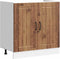 vidaXL - Spoelbakonderkast - Lucca - bewerkt - hout - oud - houtkleurig