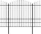 vidaXL - Tuinhek - met - speren - bovenkant - (1,75-2)x8,5 - m - staal - zwart
