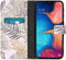 iMoshion Hoesje Geschikt voor Samsung Galaxy A20e Hoesje Met Pasjeshouder - iMoshion Design Softcase Bookcase - Wit / Zwart / Goud / Glamour Botanic