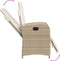 vidaXL - Tuinstoel - verstelbaar - met - voetensteun - poly - rattan - beige