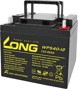 WPS40-12 Kung Long PB-loodbatterij 12 volt 40 Ah met M6-aansluiting met platte pool