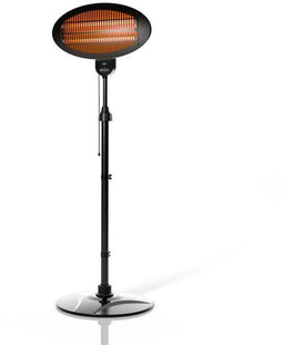 Infrarood Terrasverwarmer - Staande Heater - 3 Warmtestanden 2000W - IP34 Beschermd - Zwart