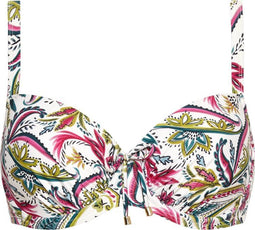 Cyell Wajang Floral - Bikinitop Voorgevormd met Beugel - Maat 36E - Wit/Paars/Groen