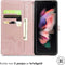 iMoshion Hoesje Geschikt voor Samsung Galaxy Z Fold 5 Hoesje Met Pasjeshouder - iMoshion Mandala Bookcase - Rosé Goud