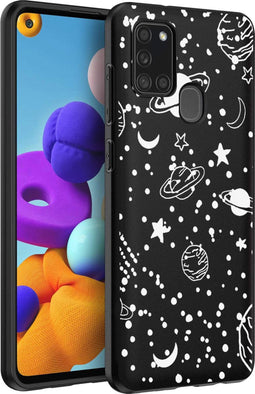 iMoshion Hoesje Geschikt voor Samsung Galaxy A21s Hoesje Siliconen - iMoshion Design hoesje - Zwart / Fun Galaxy