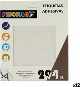 Klevende etiketten Wit 17 x 24 mm Ovalen (12 Stuks)