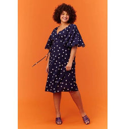 Made My Lemonade LOULOU POLKA NAVY DRESS 40
