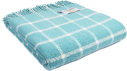 Plaid Ruiten Licht Groen - 150x183 - Nieuw Wol - Tweedmill UK