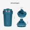 Castagnola Thermosbeker - Koffiebeker To Go - Dubbelwandig - 380 ML - RVS - Blauw - Octagon
