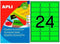 Stickers/Etiketten Apli Groen 64 X 33,9 Mm