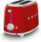 Smeg TSF01RDEU - Broodrooster - 950W 2 sleuven 6 bruining-niveaus - Rood